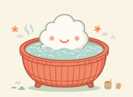 週末銭湯のイラスト